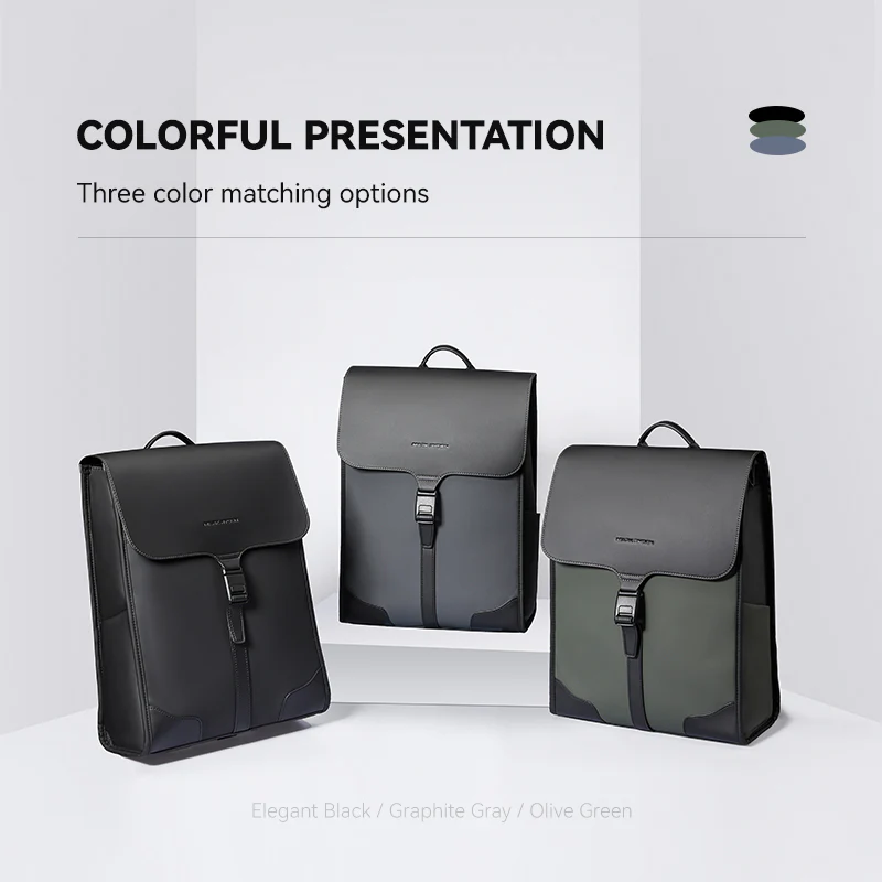 MUKE I: School Style Classic Business Work Black Oxford Backpack - Image 6